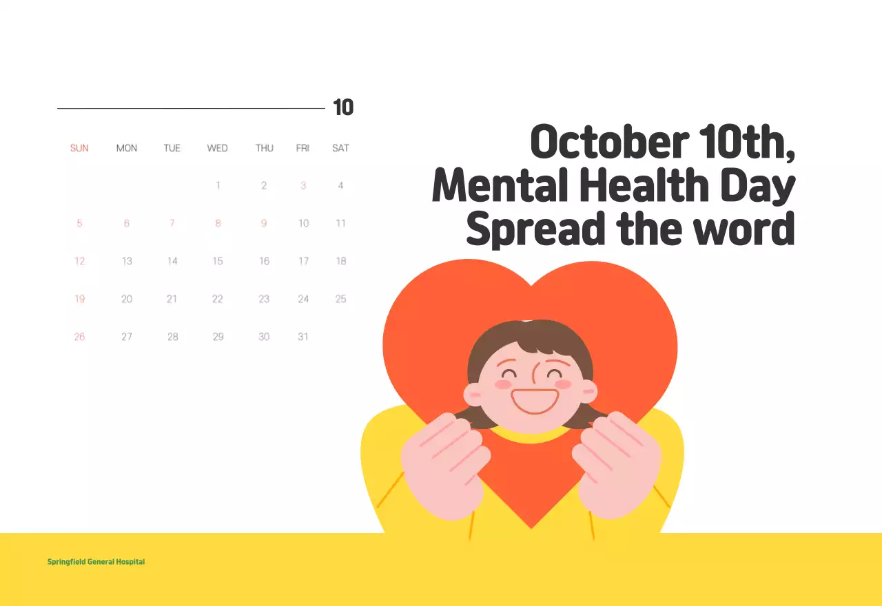 A holiday hospital with health and family themed illustrations and colorful accents