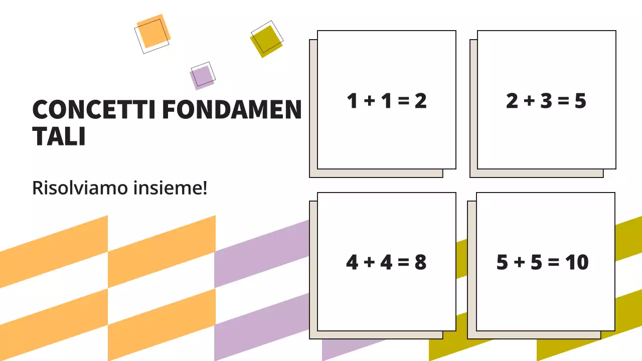 Materiale colorato e semplice per le lezioni di matematica