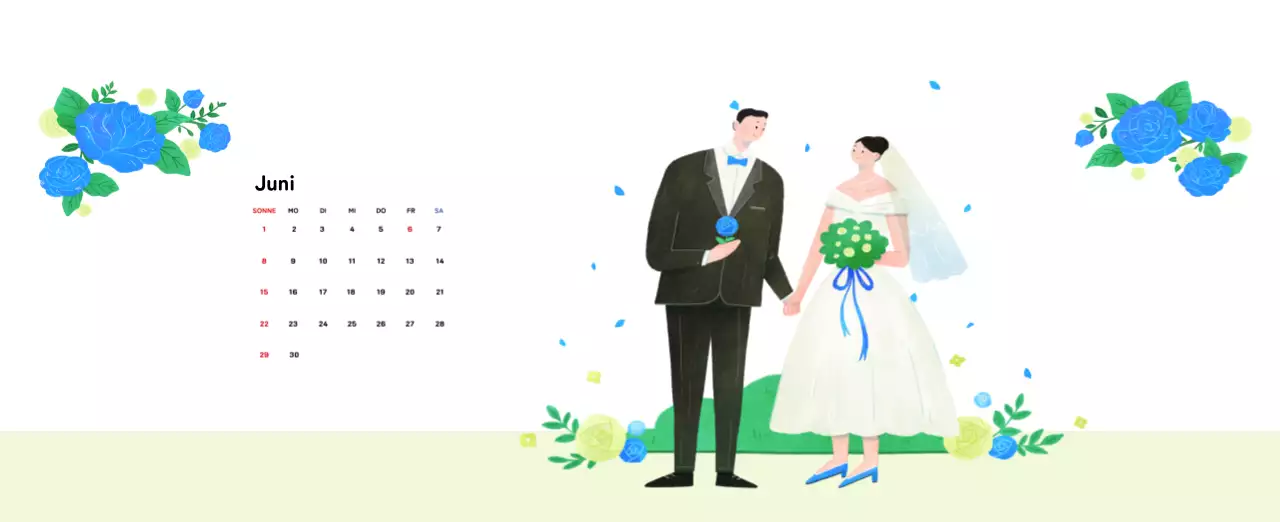 Neujahrskalender mit warmen Illustrationen