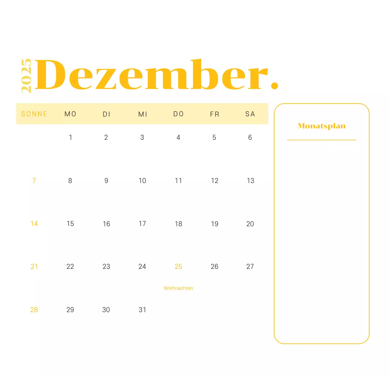 Kalender mit Jugendillustrationen auf gelb-grünem Hintergrund