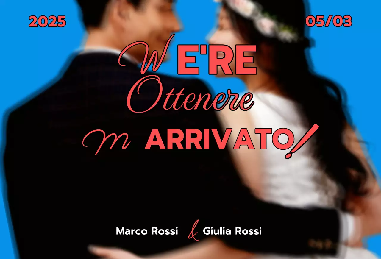 Invito di nozze vintage blu americano