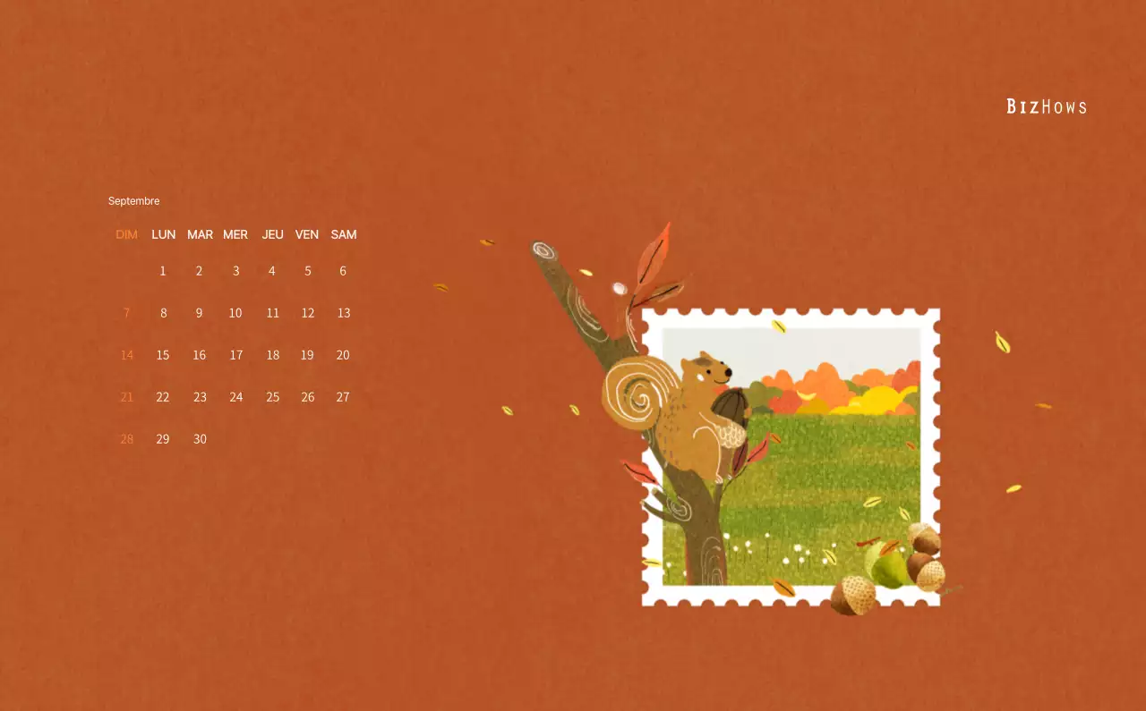 Calendrier du Nouvel An avec illustrations chaleureuses