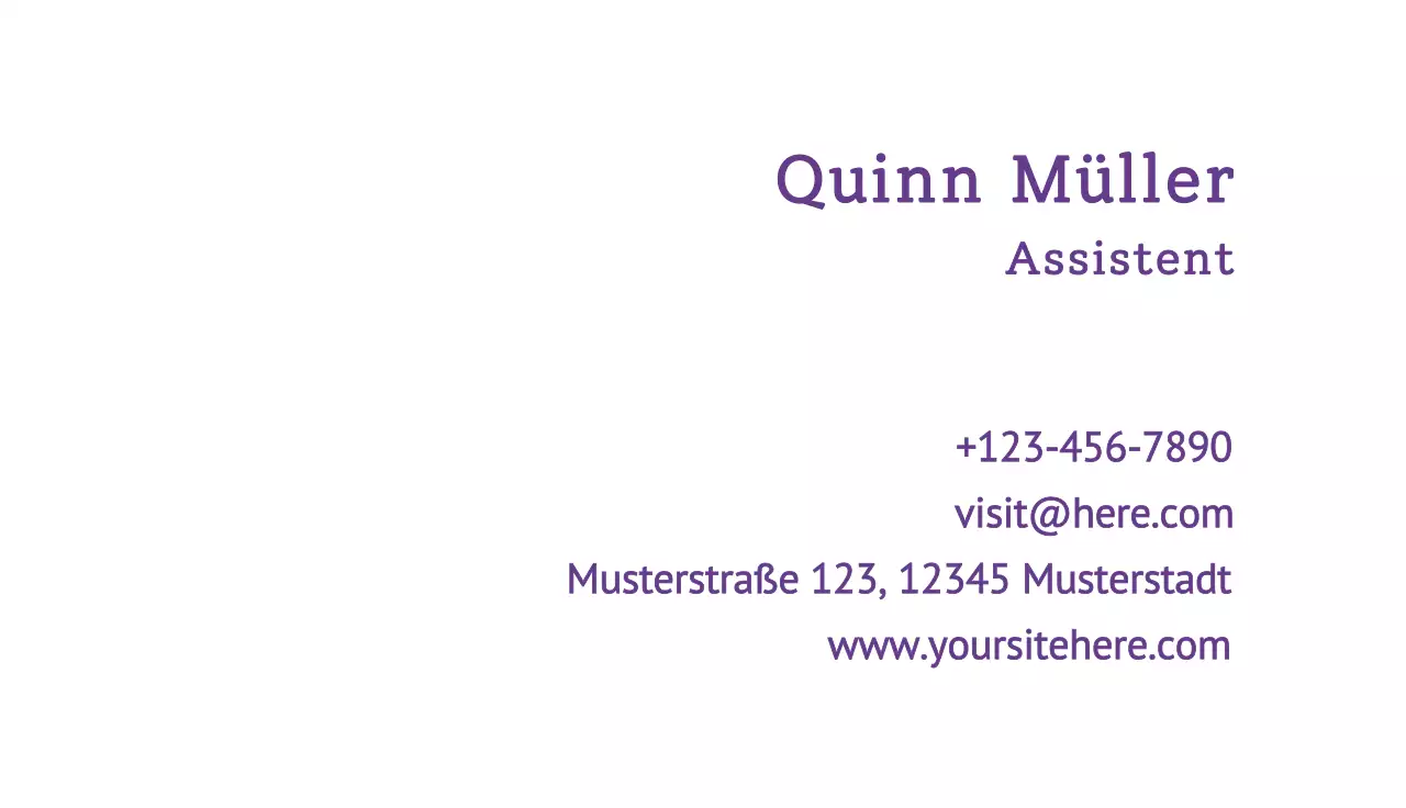 lila minimale Visitenkarte