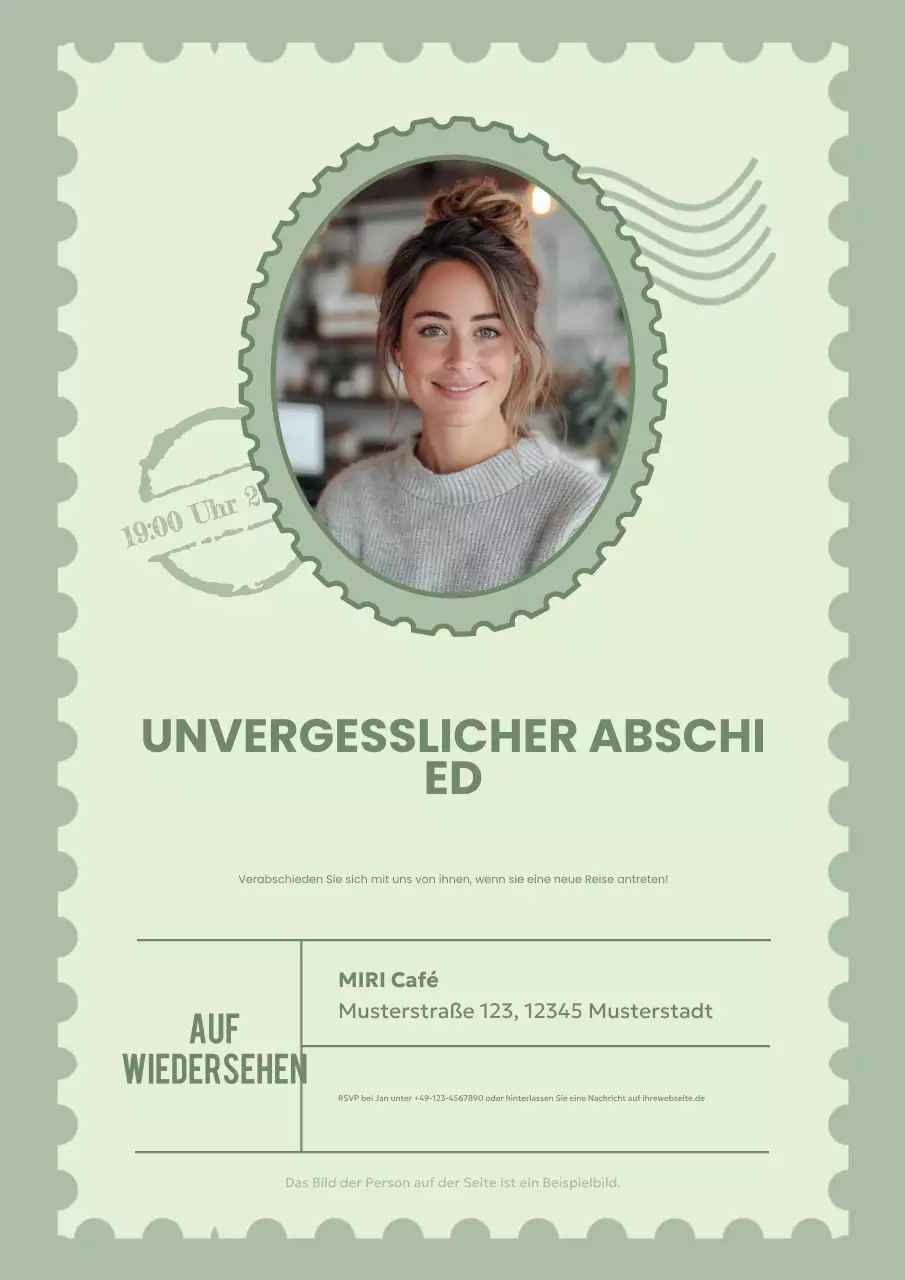 weise moderne Abschiedseinladung