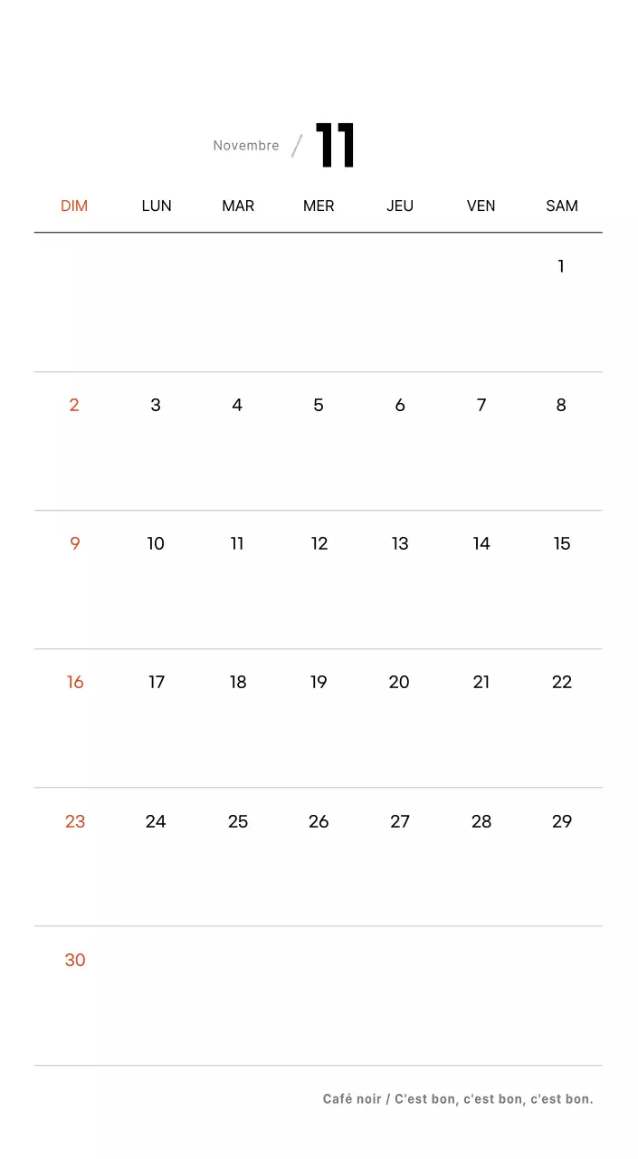 Calendrier de bureau photo simple pour les cafés dans les tons blancs