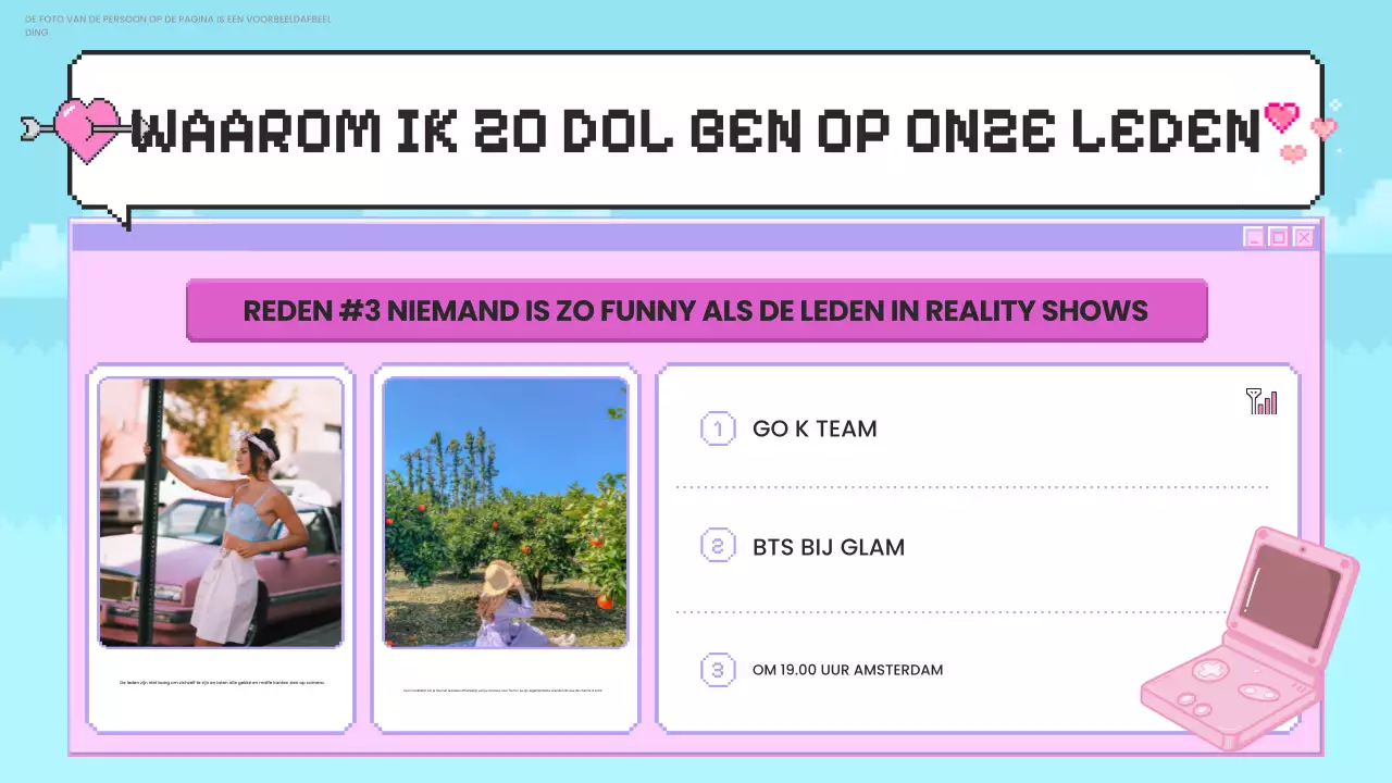 roze retro bedel promotie