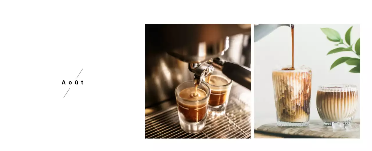 Un café sentimental blanc et brun