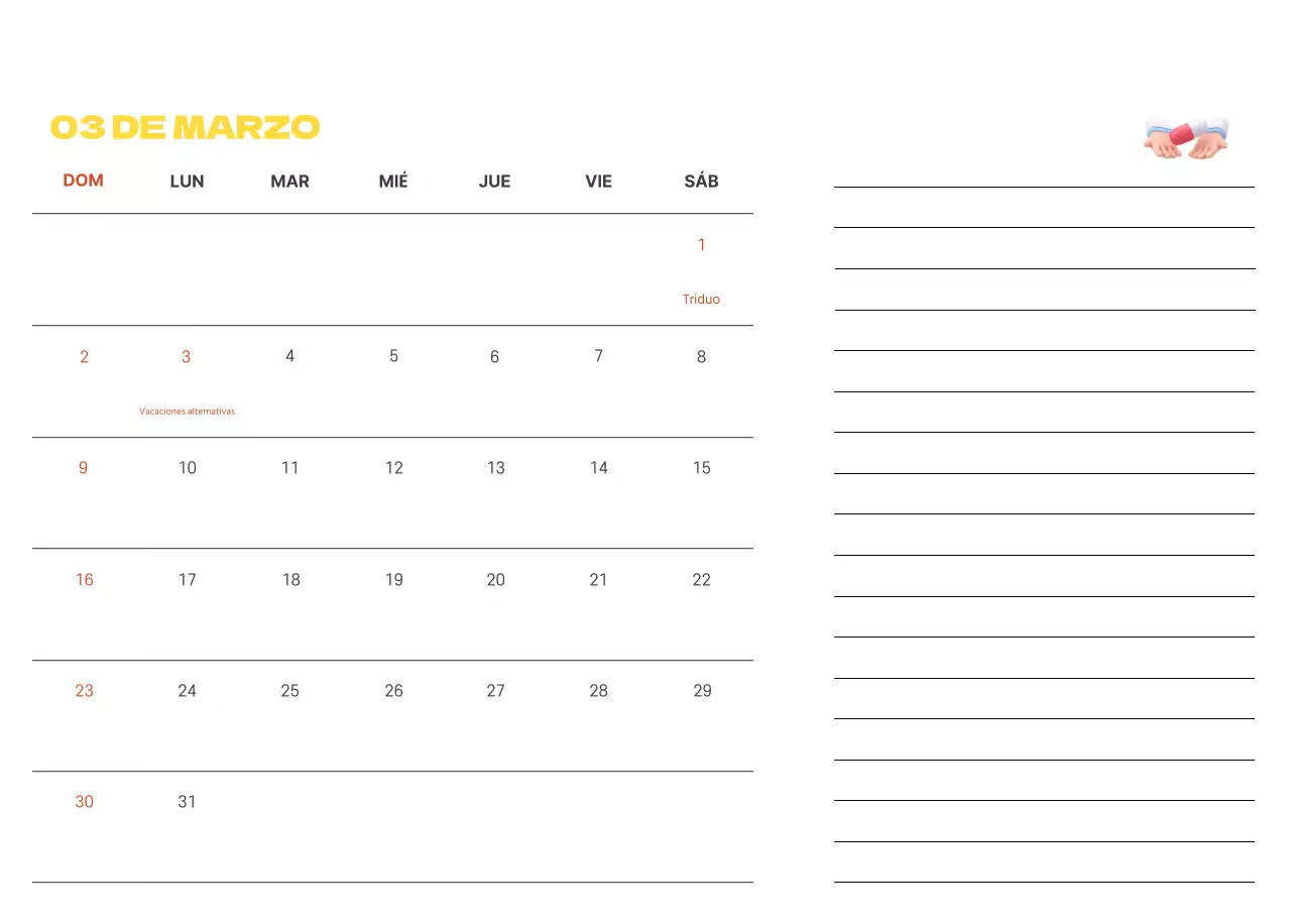 Un hospital festivo con ilustraciones de temática sanitaria y familiar y acentos de color