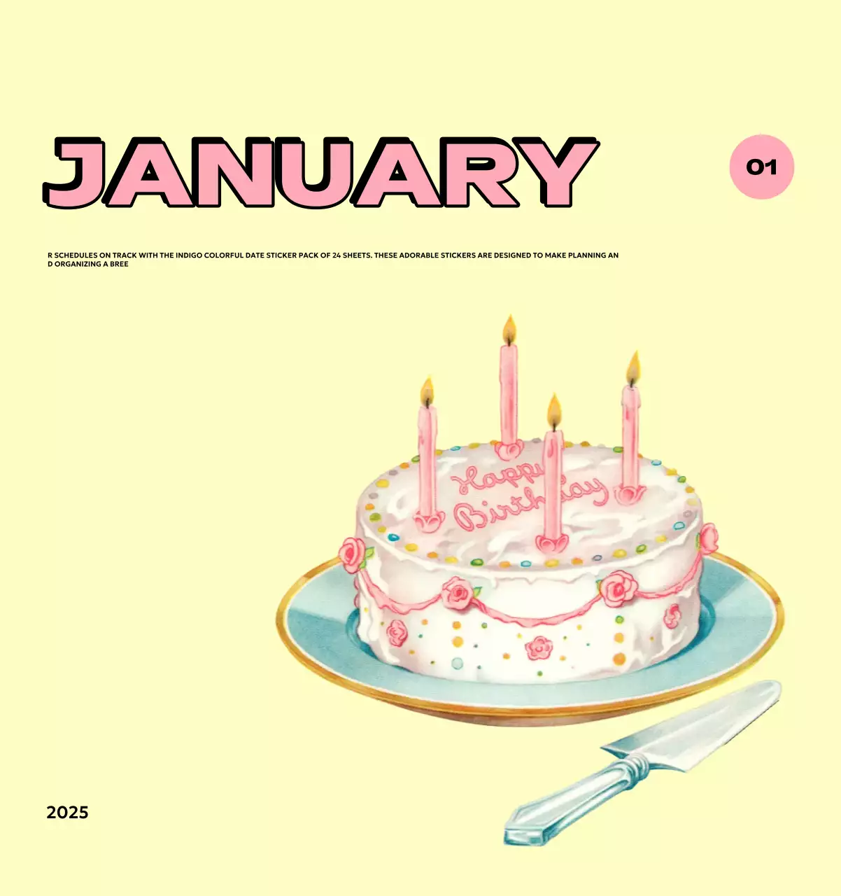 Colorful calendars with a variety of retro illustrations