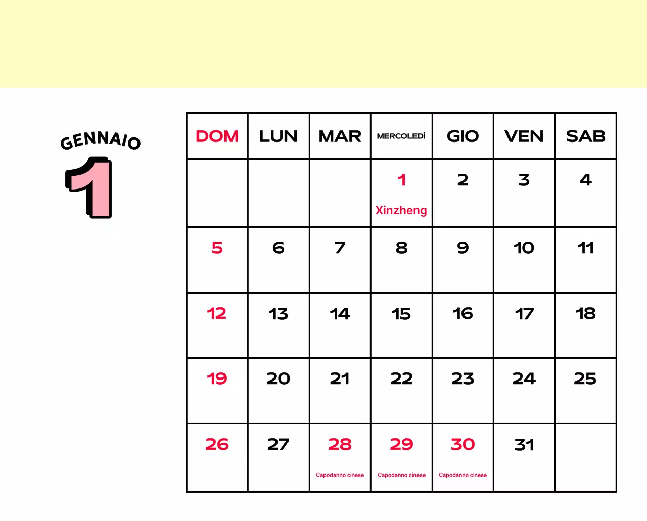 Calendari colorati con una varietà di illustrazioni retrò