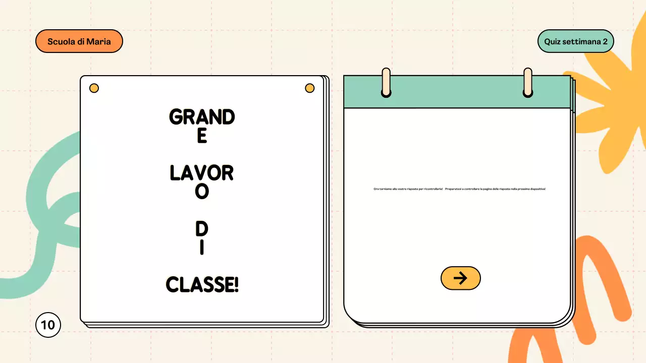 Materiale di classe Quiz moderno alla menta