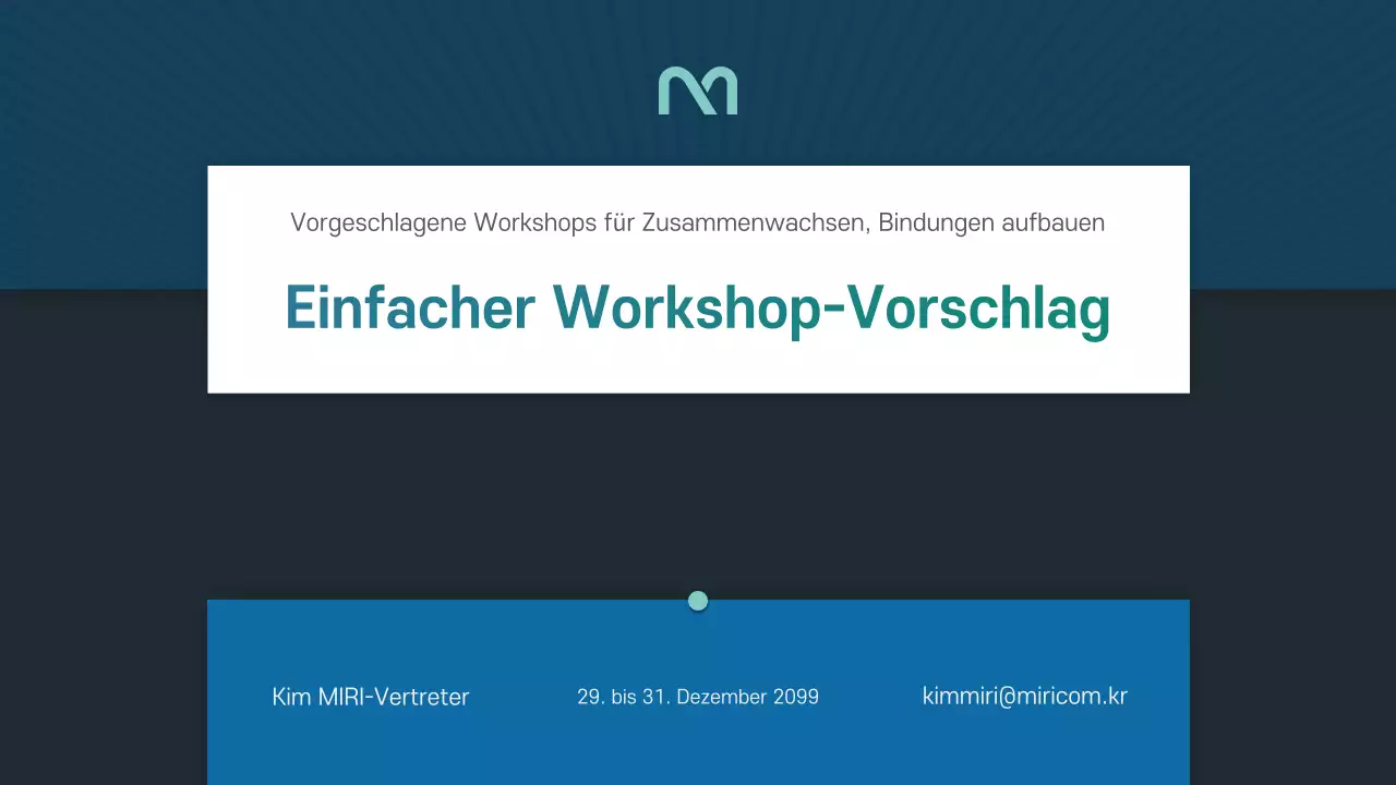Ein einfacher Workshop-Vorschlag in Blau und Grün