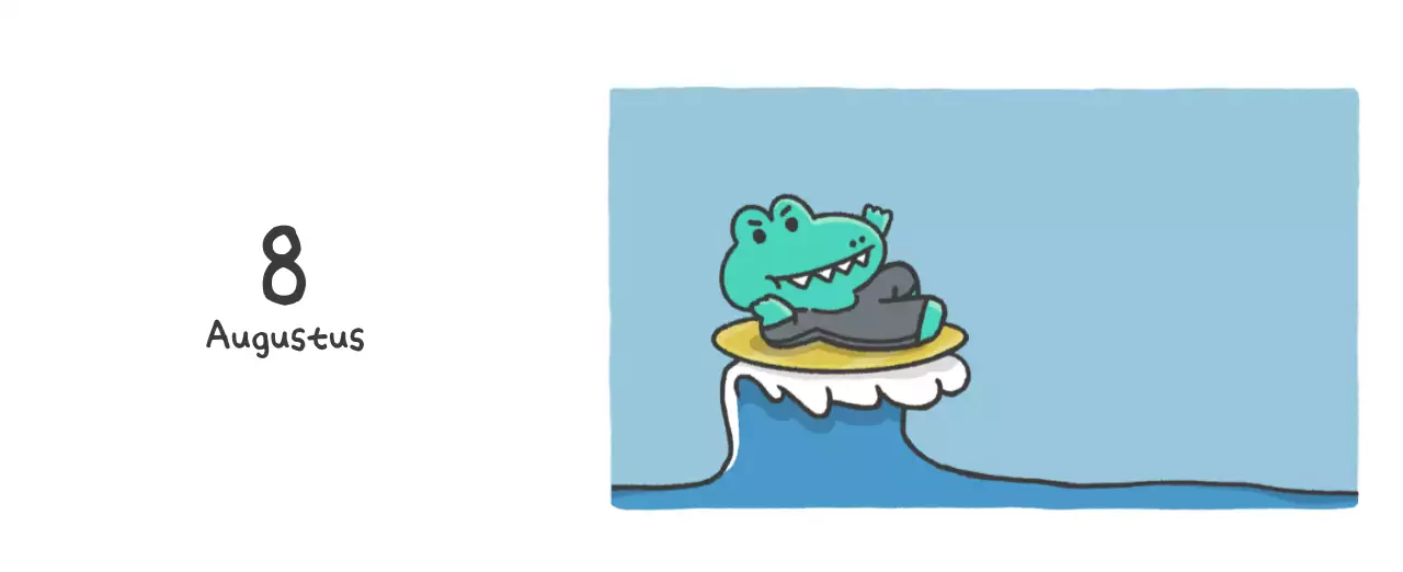 Een kalender met een schattig Ago-illustratieconcept