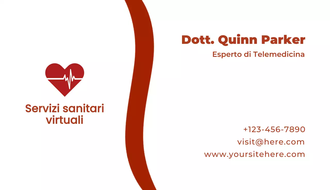 biglietto da visita rosso clean health