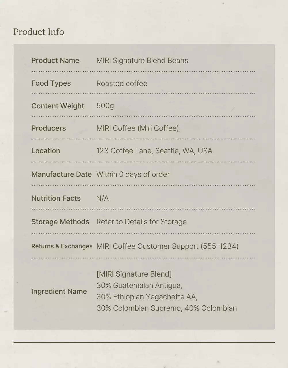 Mint Vintage Coffee Promotion Poster