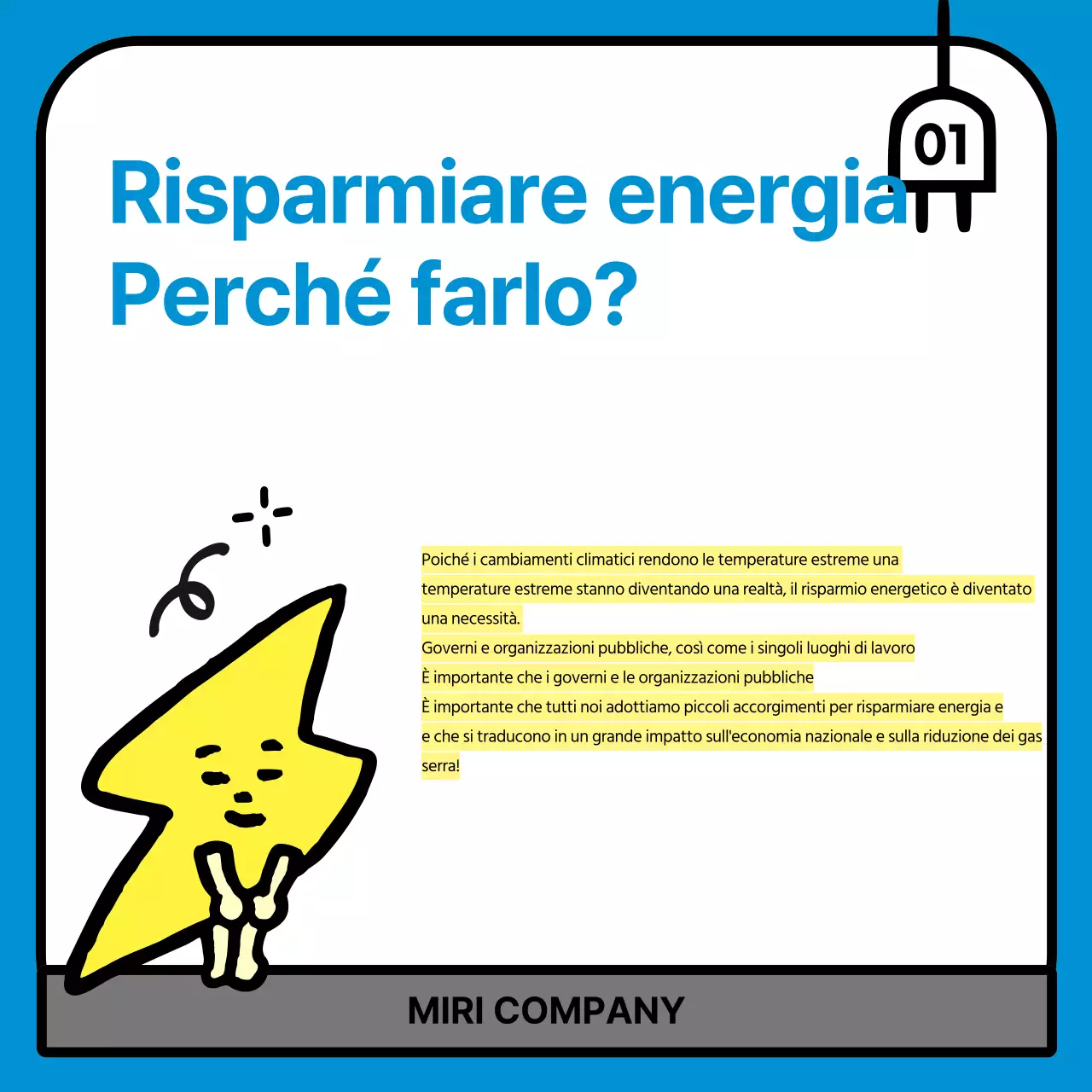Campagna di risparmio energetico Blue Simple