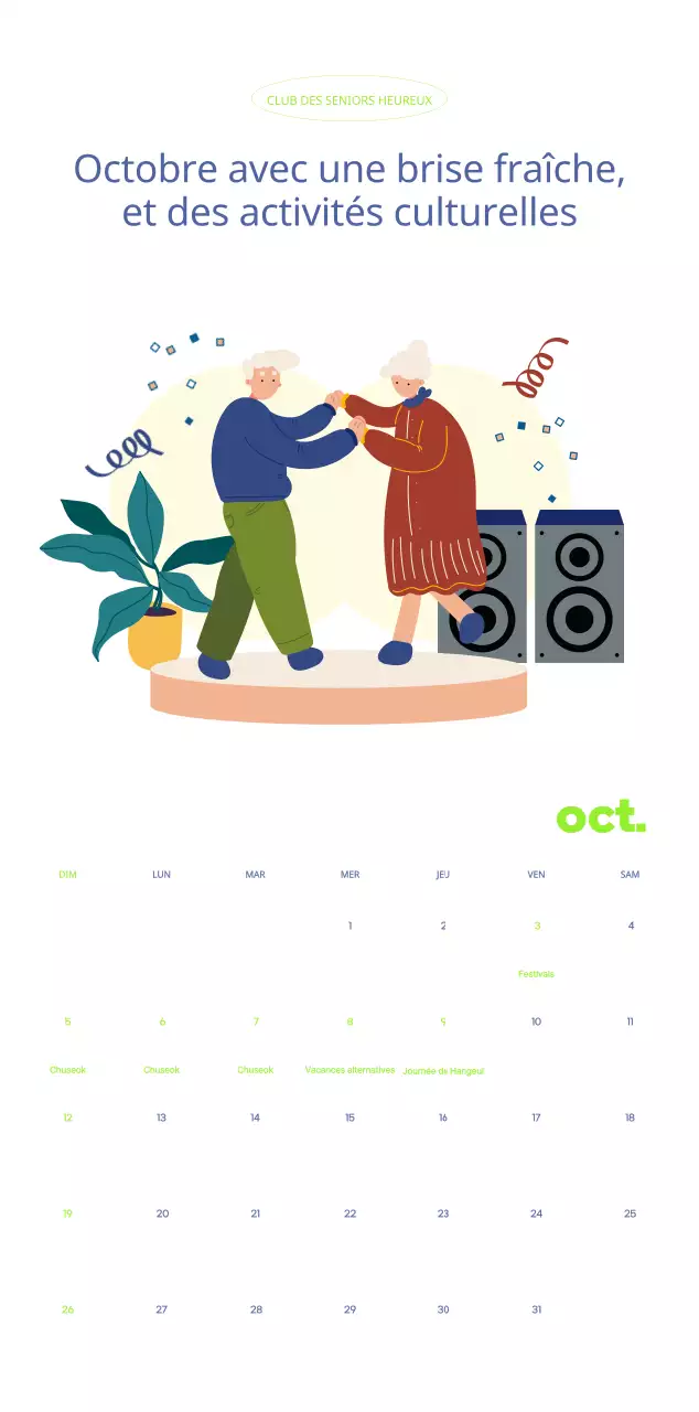 Calendrier d'entreprise avec de jolies illustrations