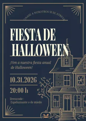 Invitación Navy Vintage Halloween