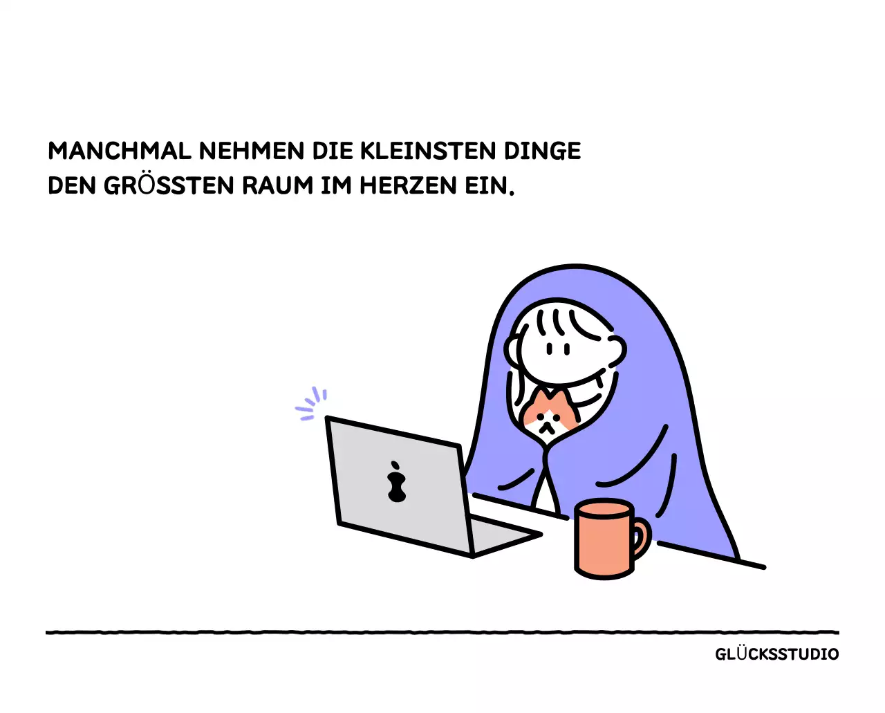 Illustrierter Kalender mit schönem Linienstil