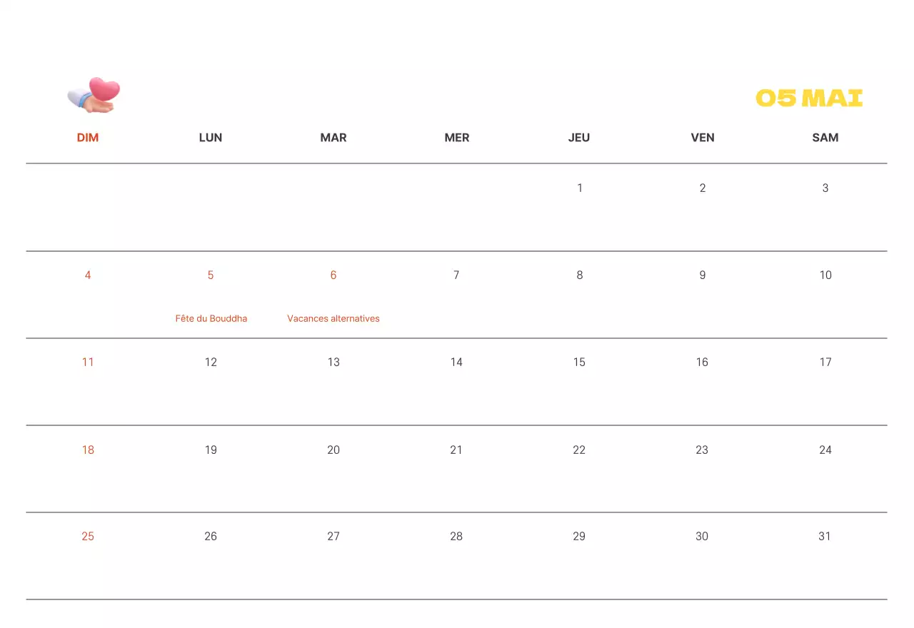 Un hôpital festif avec des illustrations sur le thème de la santé et de la famille et des accents colorés.