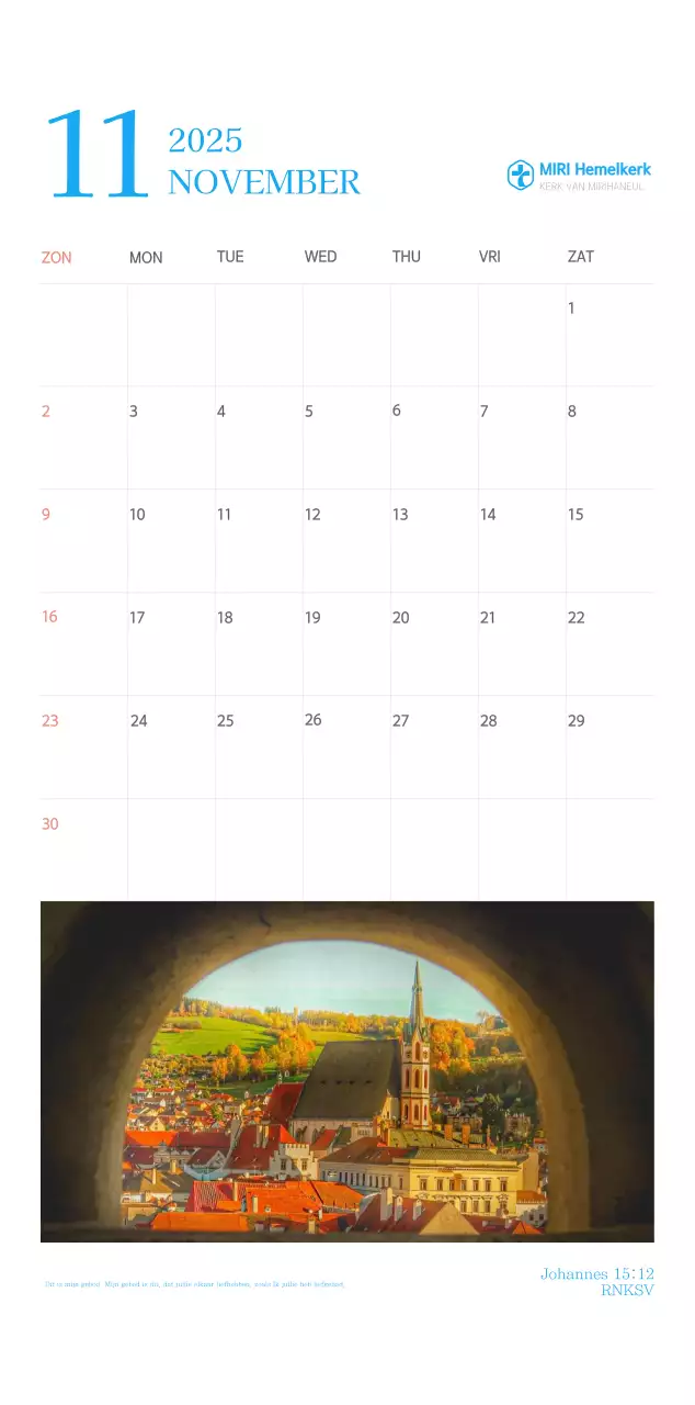 Blauw modern concept kerkkalender