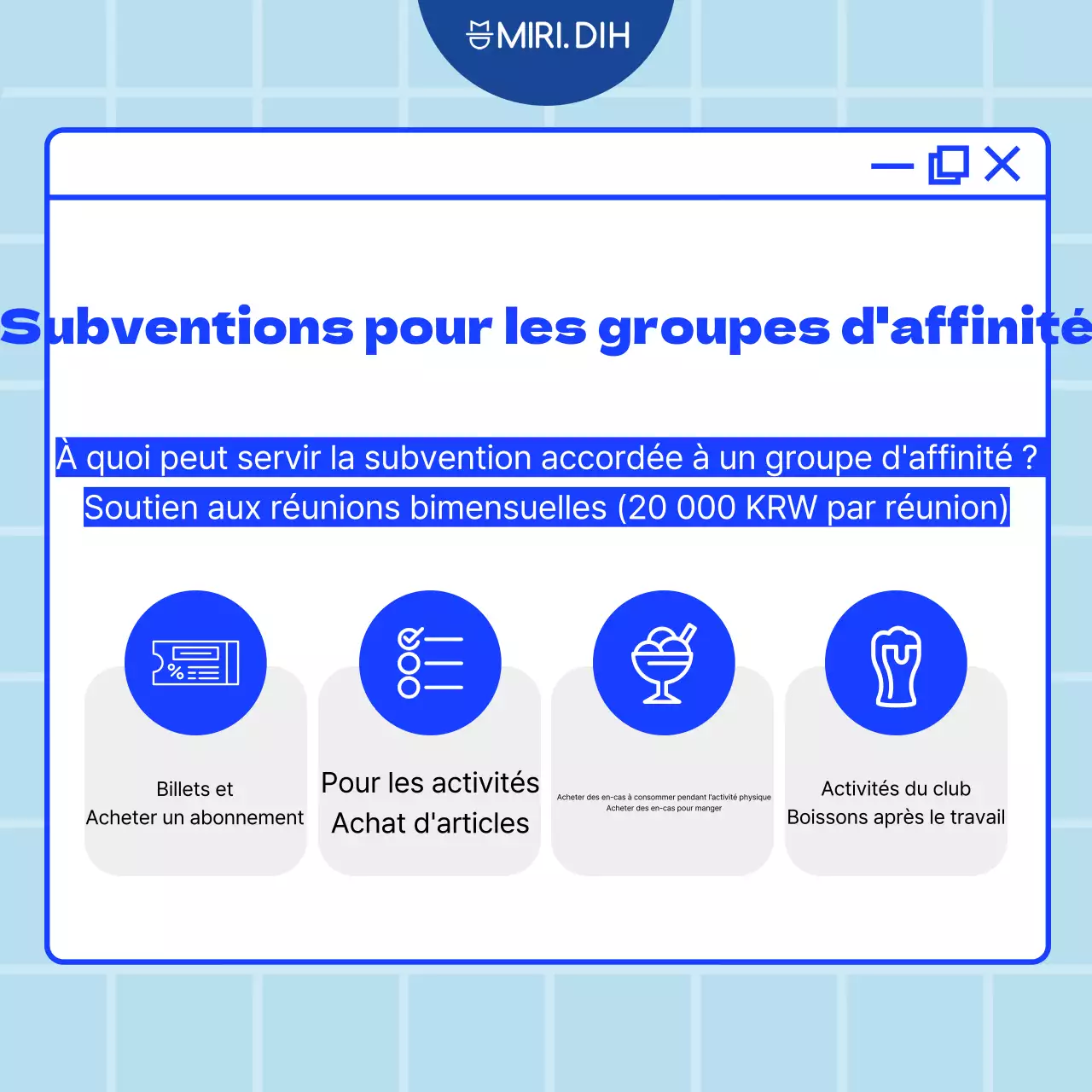 Description du club Blue Tidy