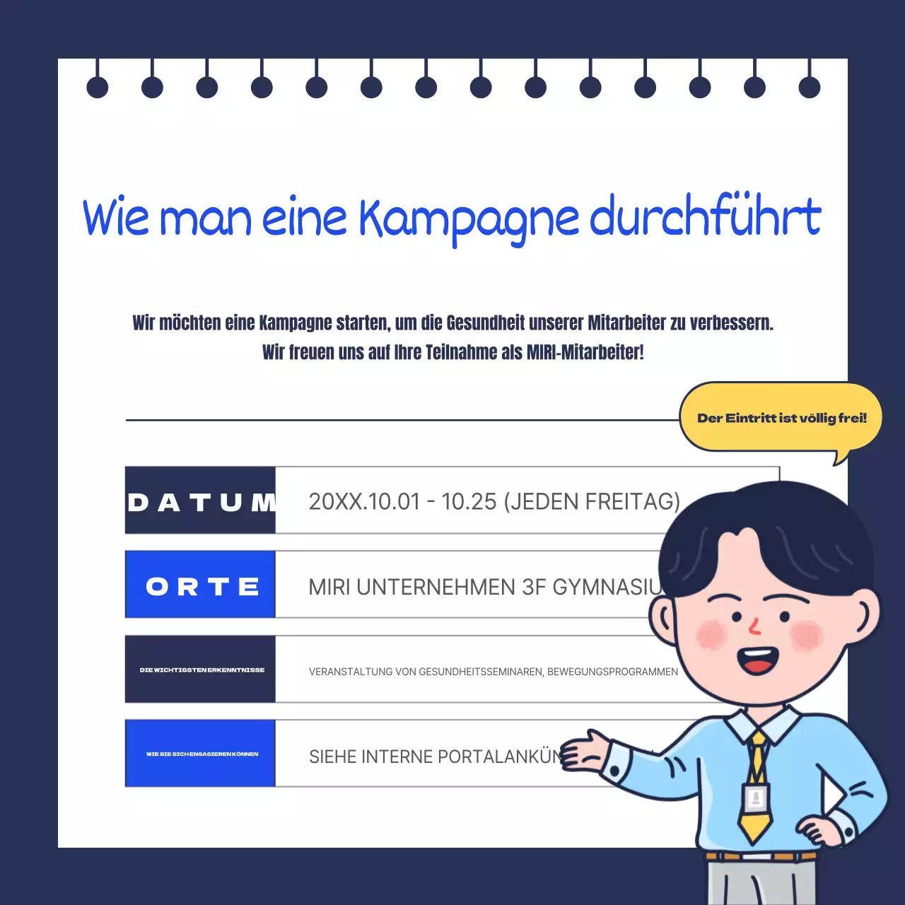 Werben Sie in Blau für die Gesundheitskampagne Ihres Unternehmens.