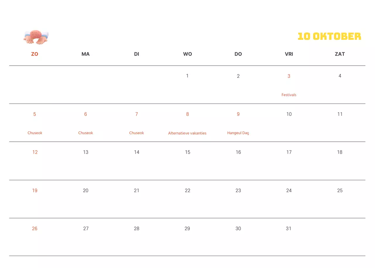 Een feestelijk ziekenhuis met illustraties met gezondheids- en gezinsthema's en kleurrijke accenten