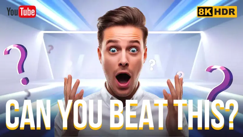 Blue Trendy Challenge Advertisement YouTube Thumbnail