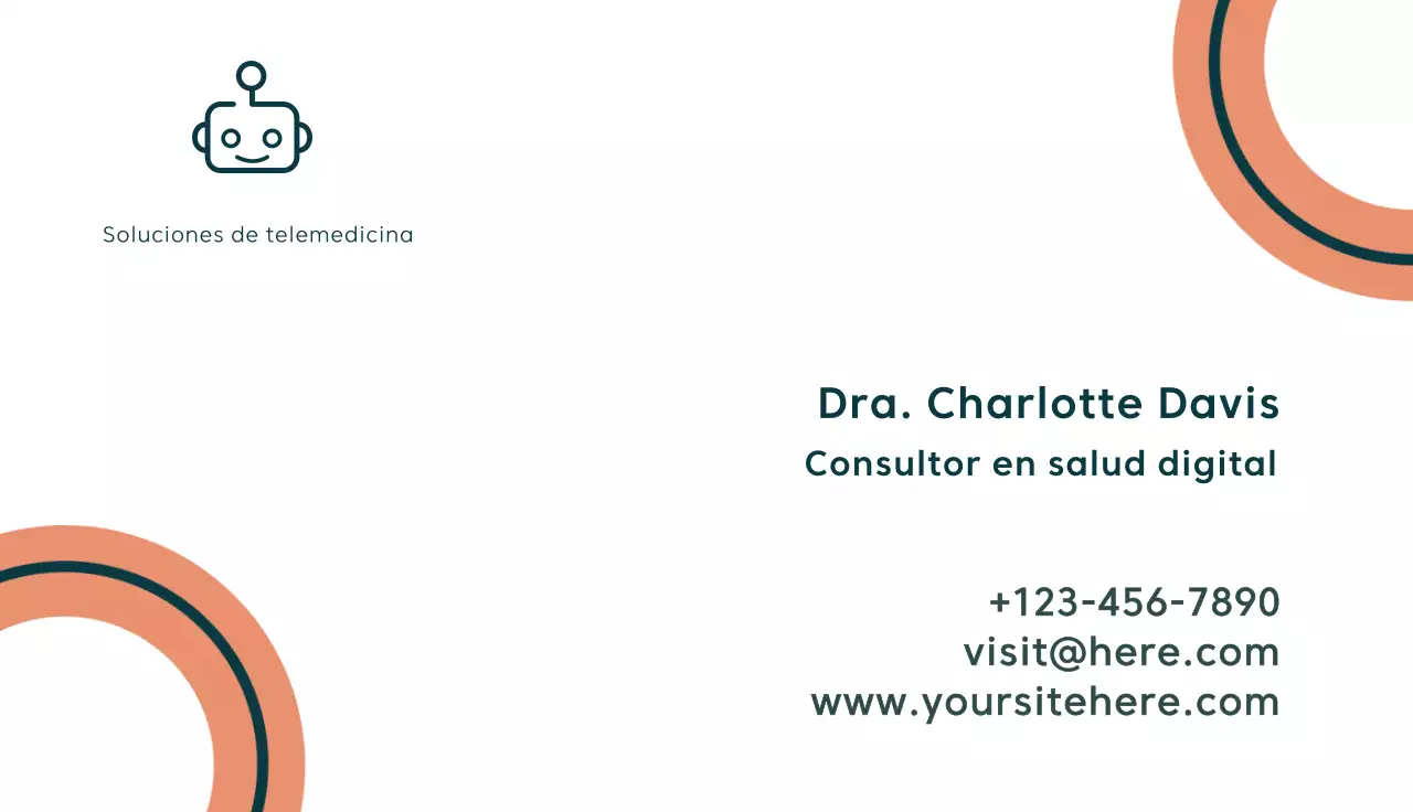 tarjeta blanca de telemedicina moderna