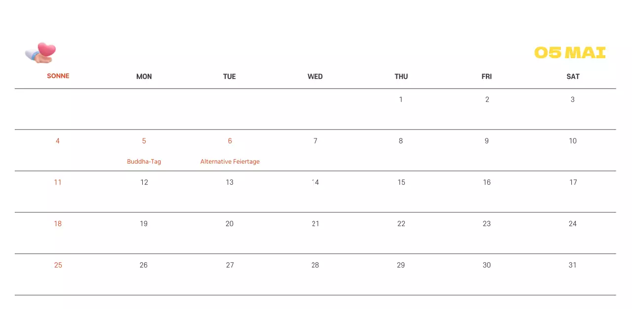 Ein festliches Krankenhaus mit Illustrationen zum Thema Gesundheit und Familie und farbenfrohen Akzenten