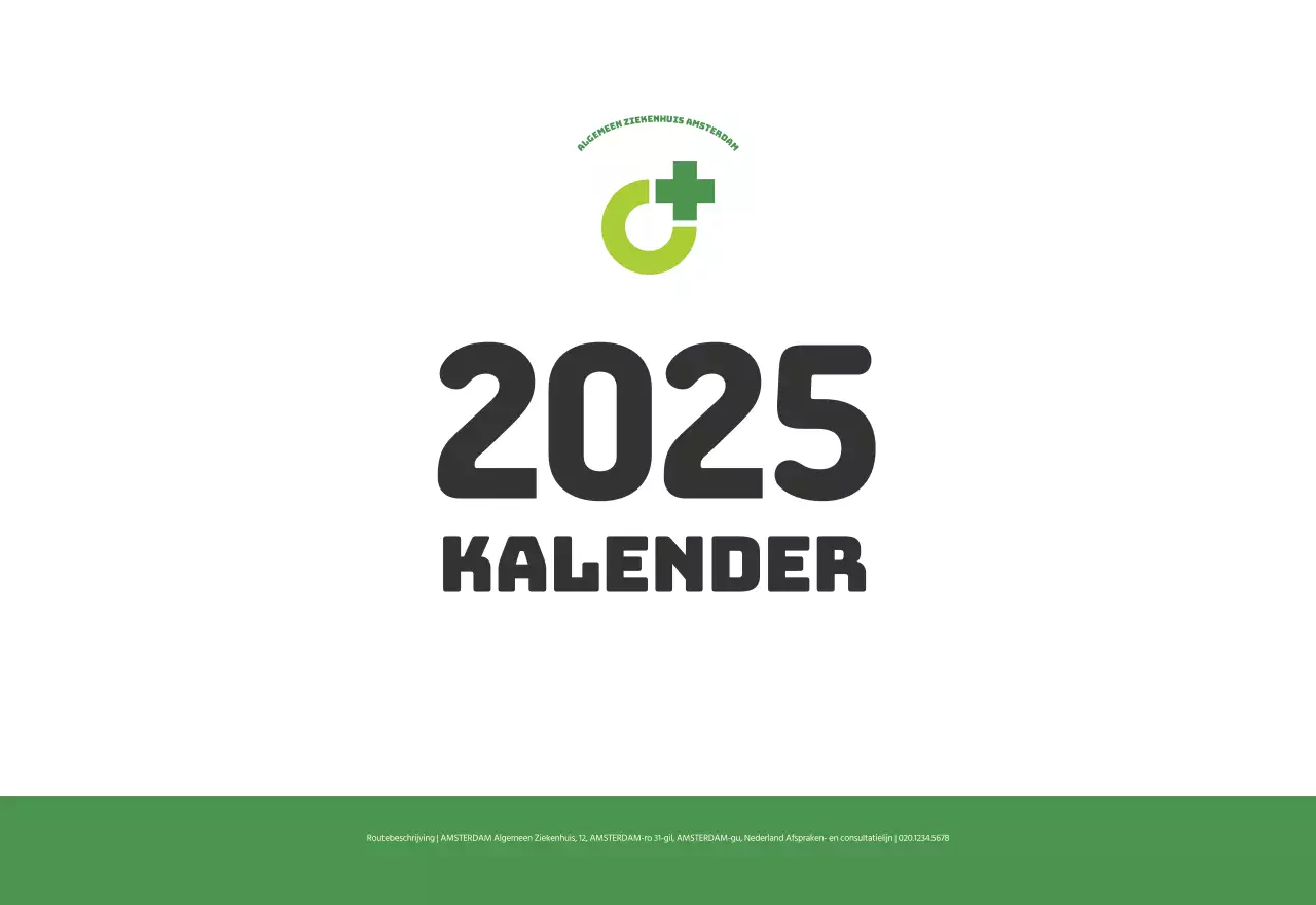 Een feestelijk ziekenhuis met illustraties met gezondheids- en gezinsthema's en kleurrijke accenten