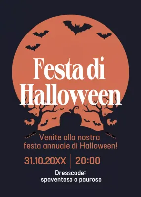 invito gotico arancione per Halloween