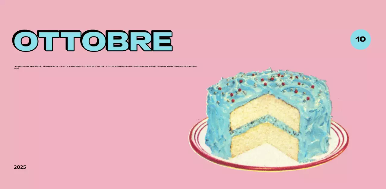 Calendari colorati con una varietà di illustrazioni retrò