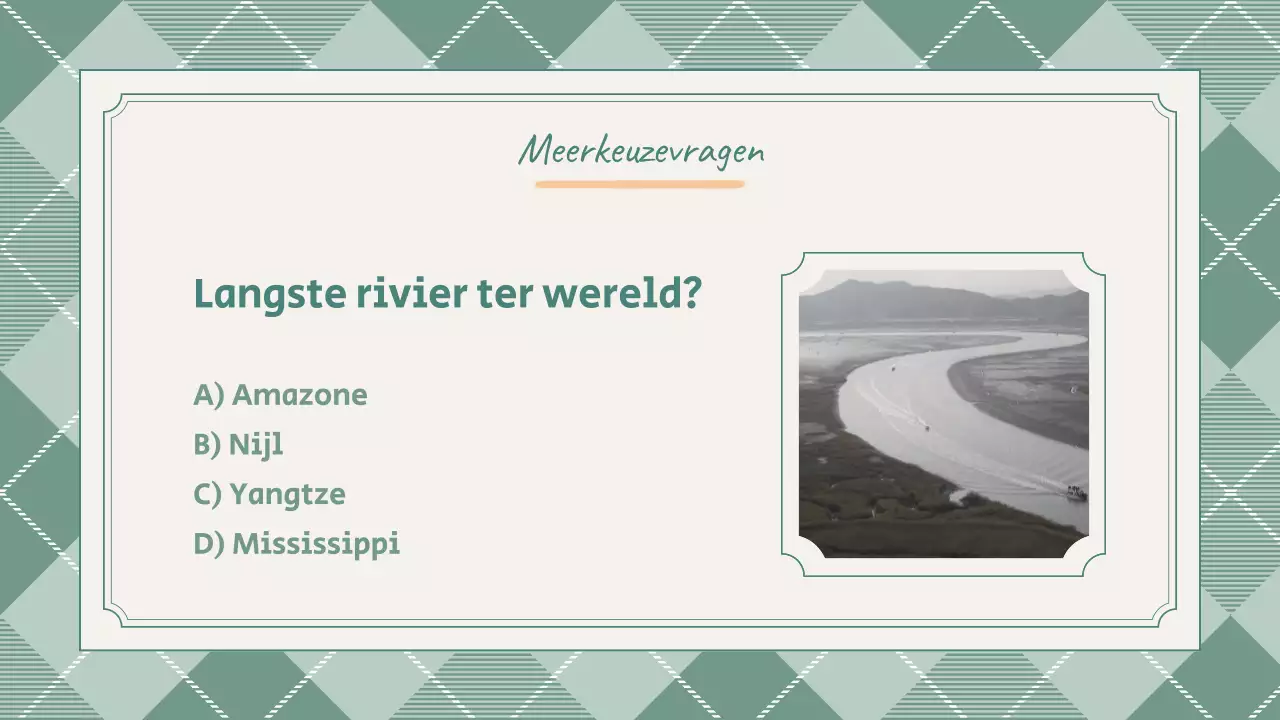 Preppy Leuke Groene School Quiz Presentatie