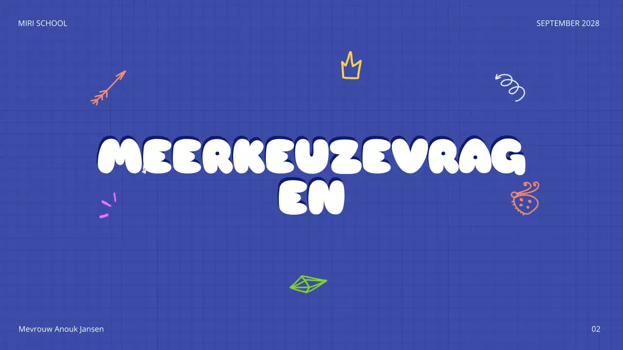 aankondiging blauwe ludieke quiz