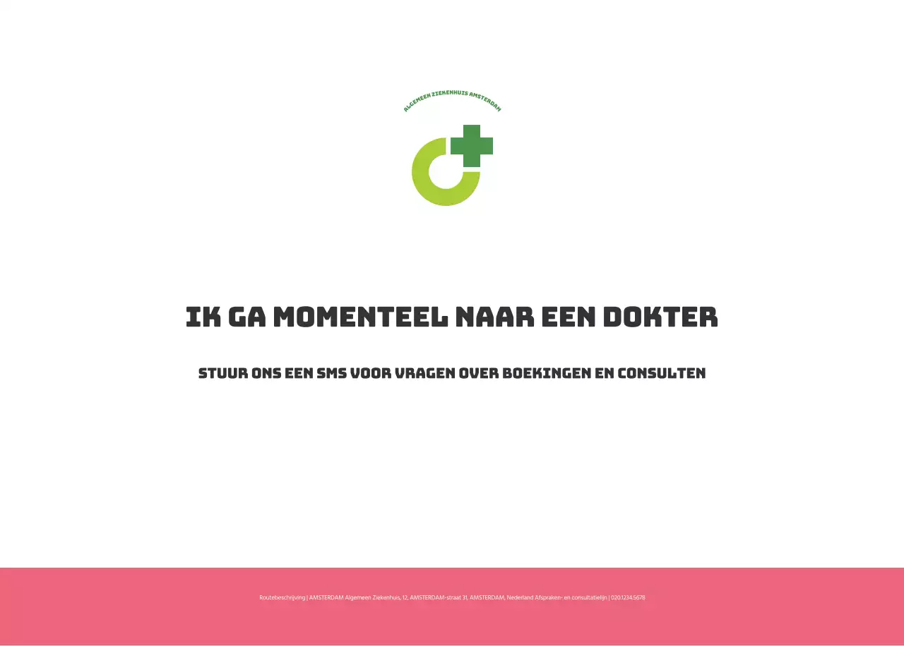 Een feestelijk ziekenhuis met illustraties met gezondheids- en gezinsthema's en kleurrijke accenten