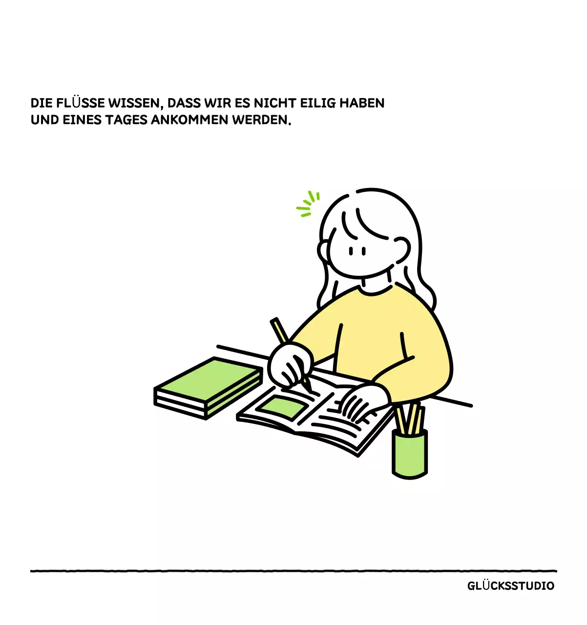 Illustrierter Kalender mit schönem Linienstil