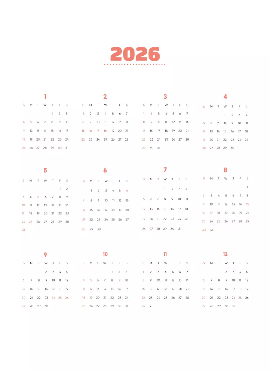 Calendrier d'entreprise avec de jolies illustrations