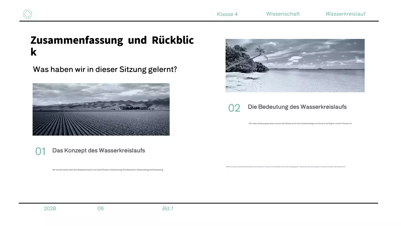 Minimalistisches blaues Unterrichtsmaterial für die 4. Klasse