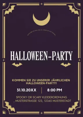 schwarze Gothic-Halloween-Einladung