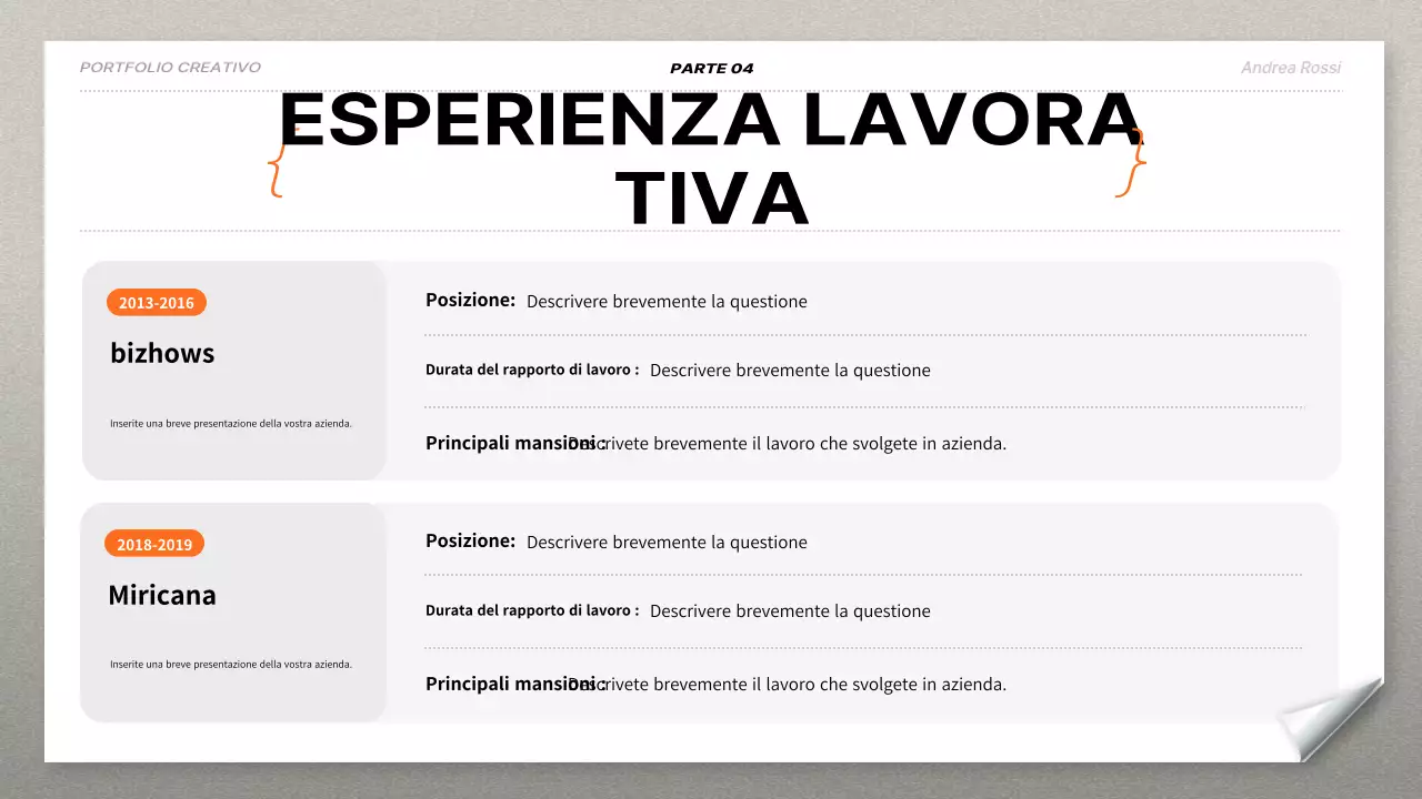 curriculum di lavoro in grassetto nero