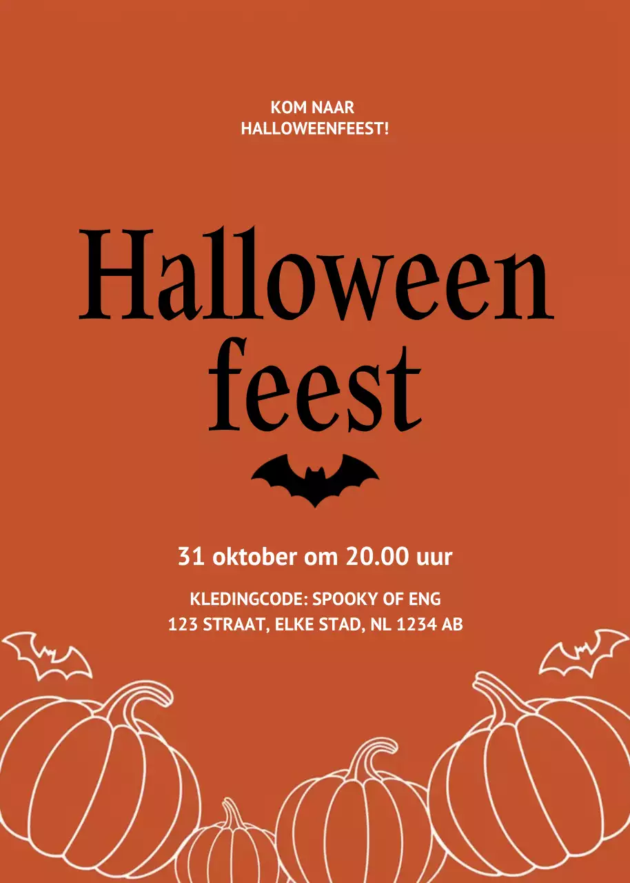 traditionele oranje Halloween-uitnodiging