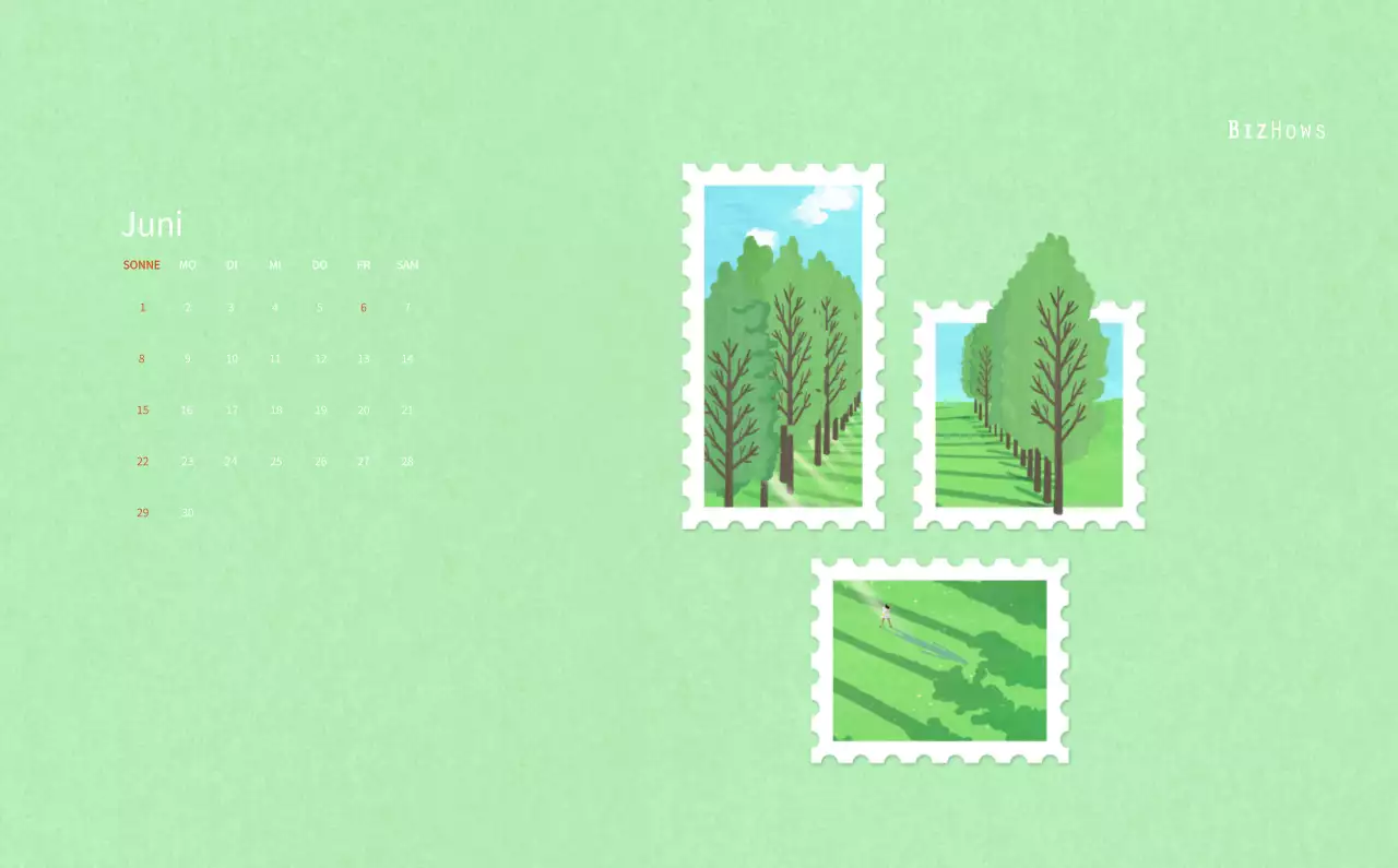 Neujahrskalender mit warmen Illustrationen