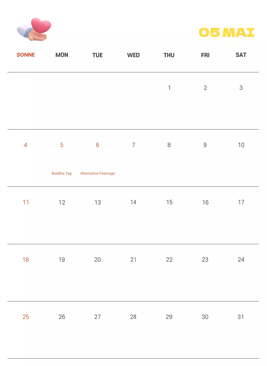 Ein festliches Krankenhaus mit Illustrationen zum Thema Gesundheit und Familie und farbenfrohen Akzenten