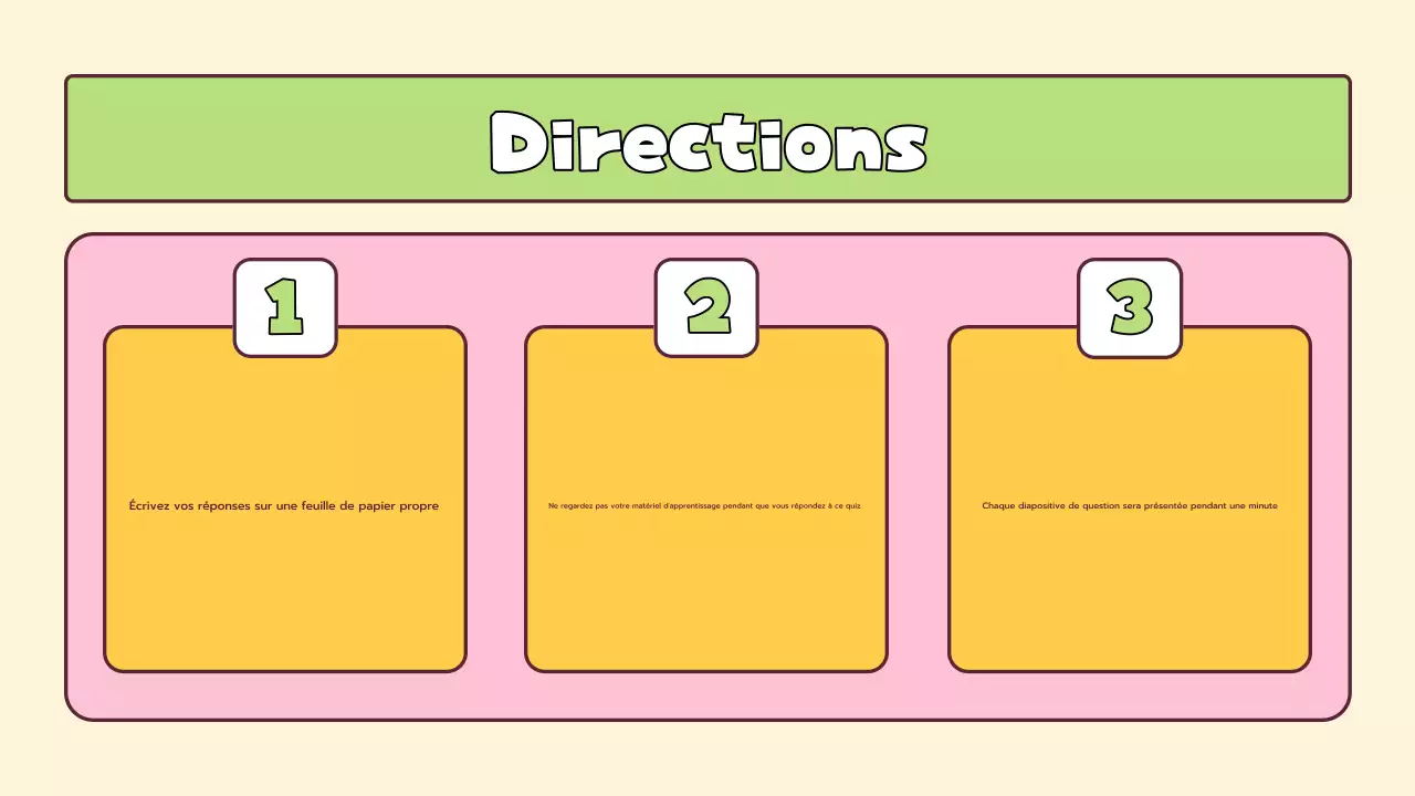 Mise en page ludique d'un quiz pour l'école primaire