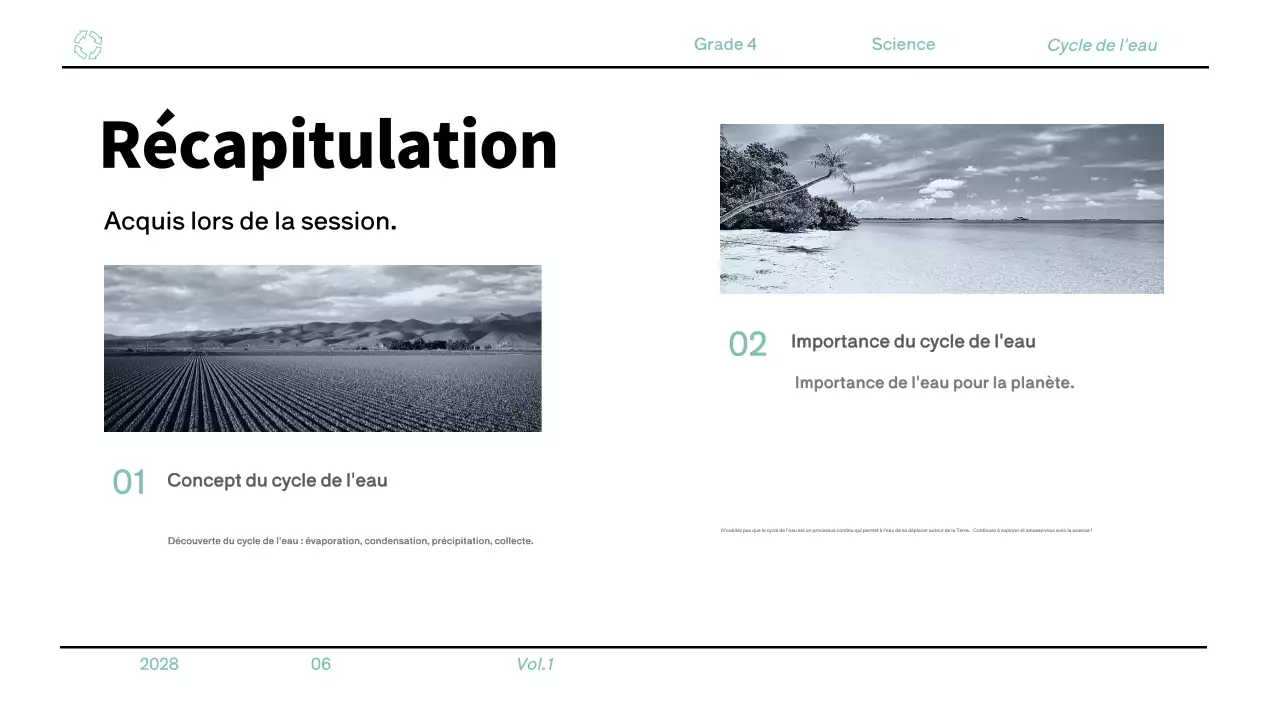 Matériel minimaliste bleu pour la classe de sciences de 4e année