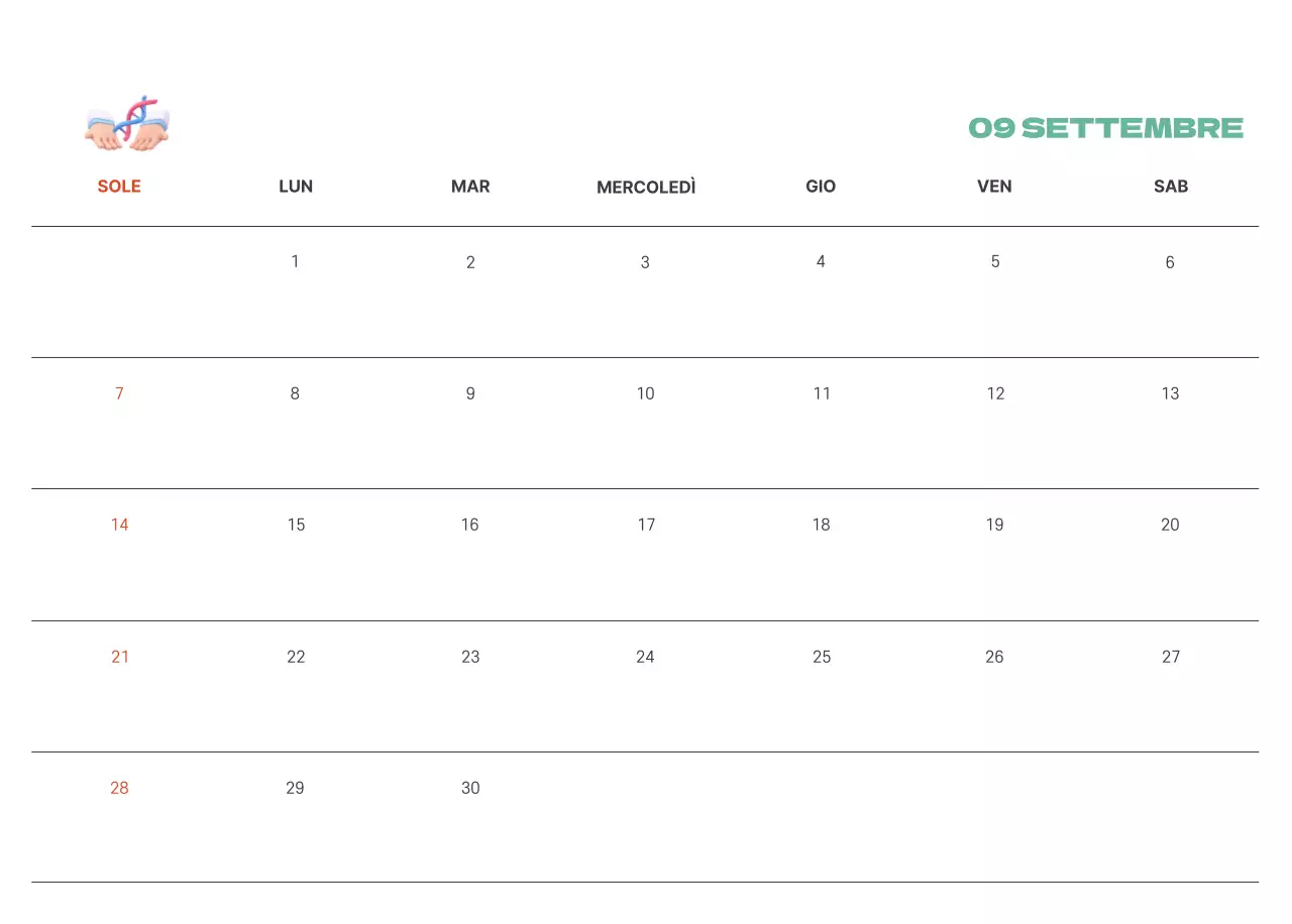 Un ospedale festivo con illustrazioni a tema salute e famiglia e accenti colorati