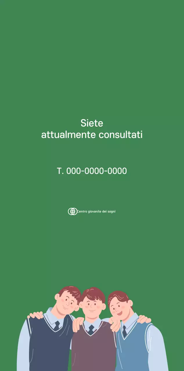 Calendario con illustrazioni giovanili su sfondo giallo-verde