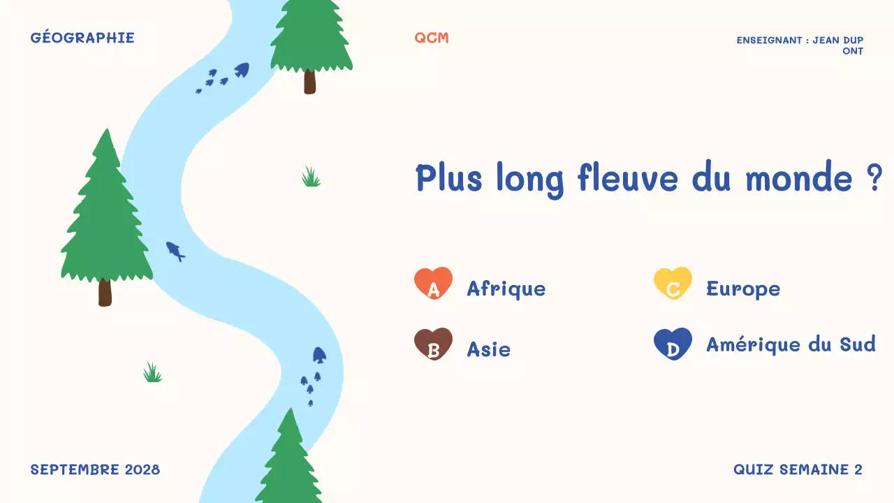 orange ludique école événement quiz temps présentation